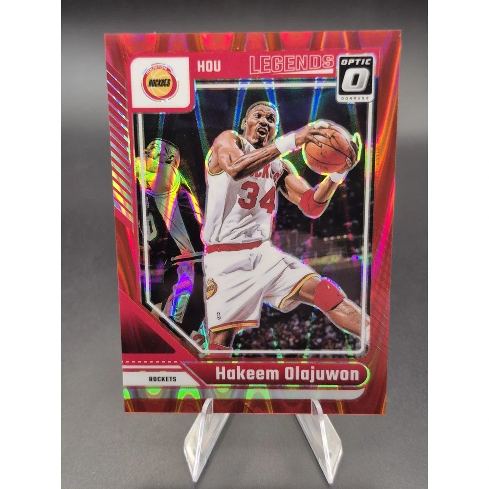 2024-25 Panini Optic Hakeem Olajuwon #249 Legends Red Seismic Prizm /149 Rockets